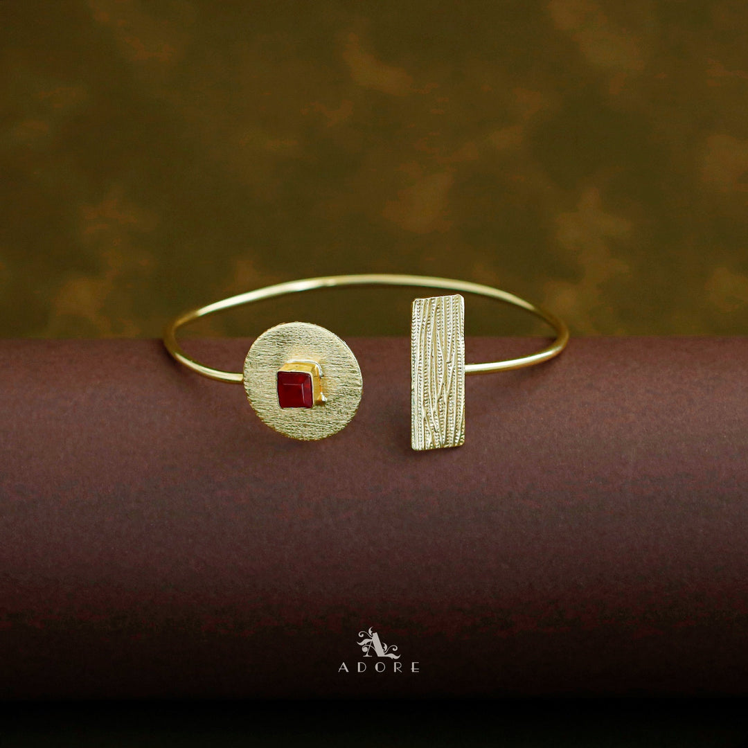 Ziva Rectangle Golden Cuff Bracelet