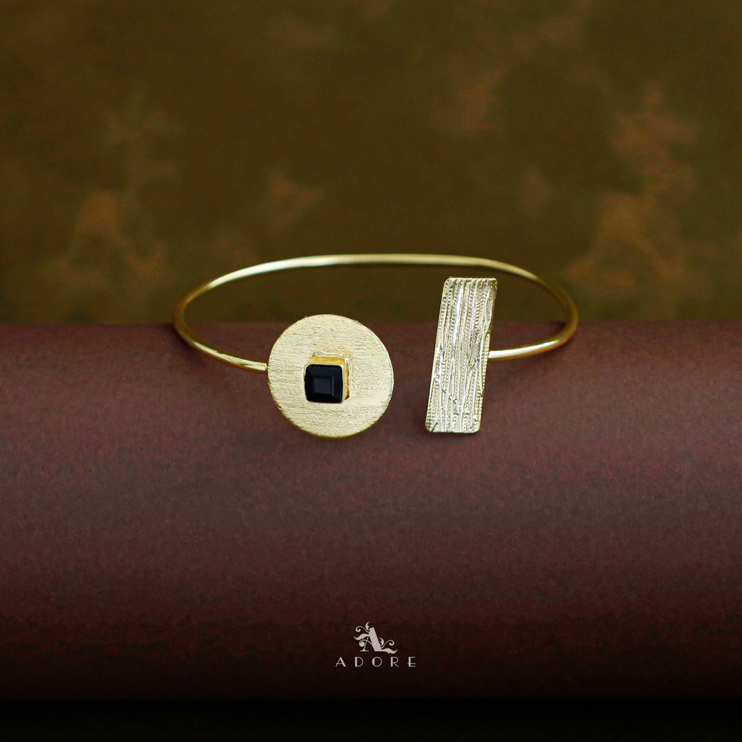 Ziva Rectangle Golden Cuff Bracelet