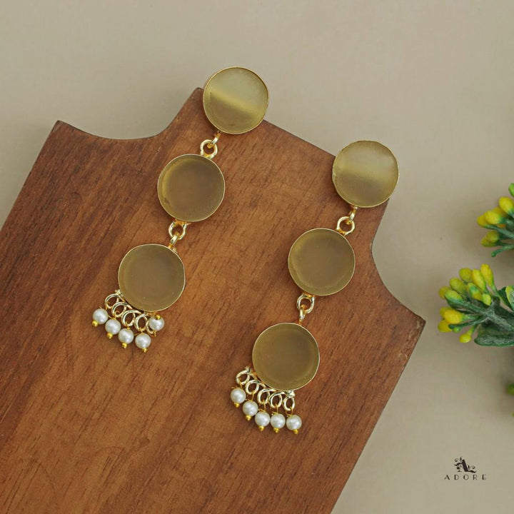 Three Step Raw Stone Earrings