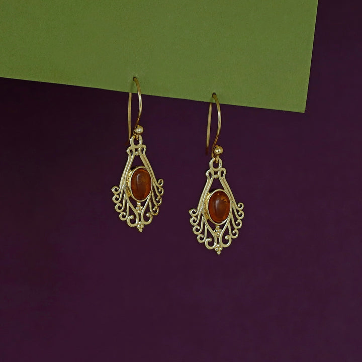 Uthra Golden Glossy Stone Drop