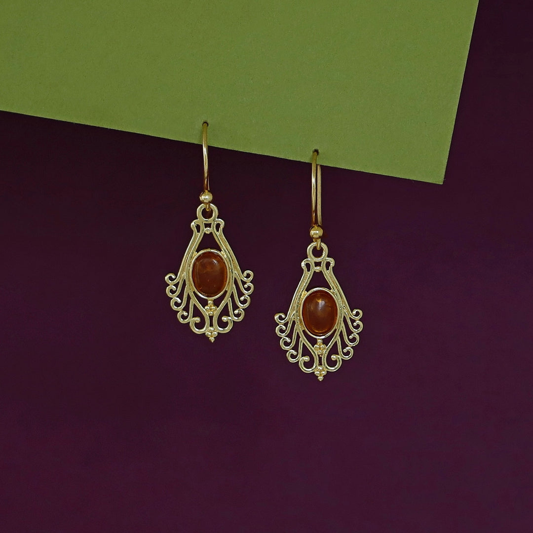 Uthra Golden Glossy Stone Drop