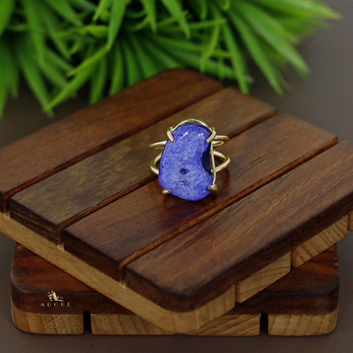 Two Layer Agate Claw Ring