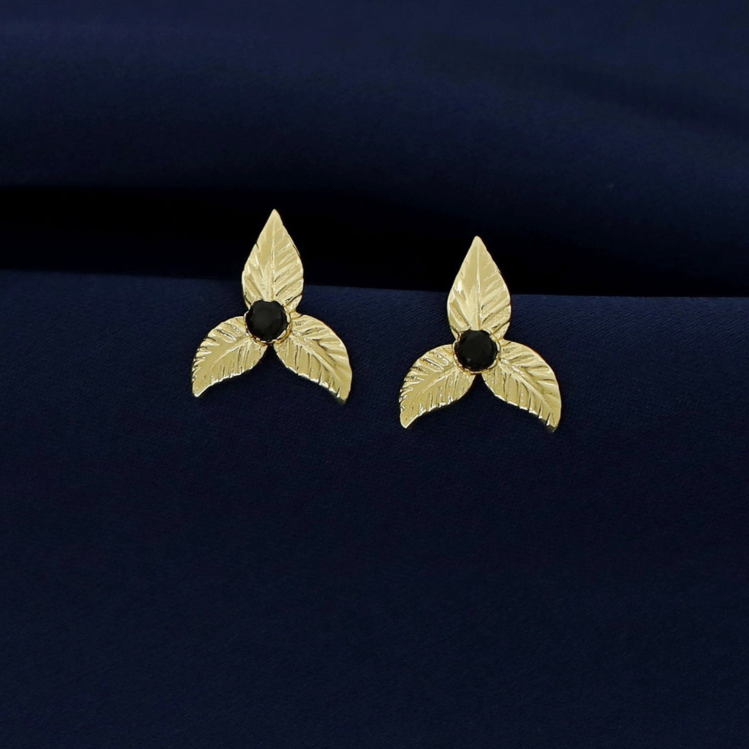 Mera Golden Floral Glossy Earring