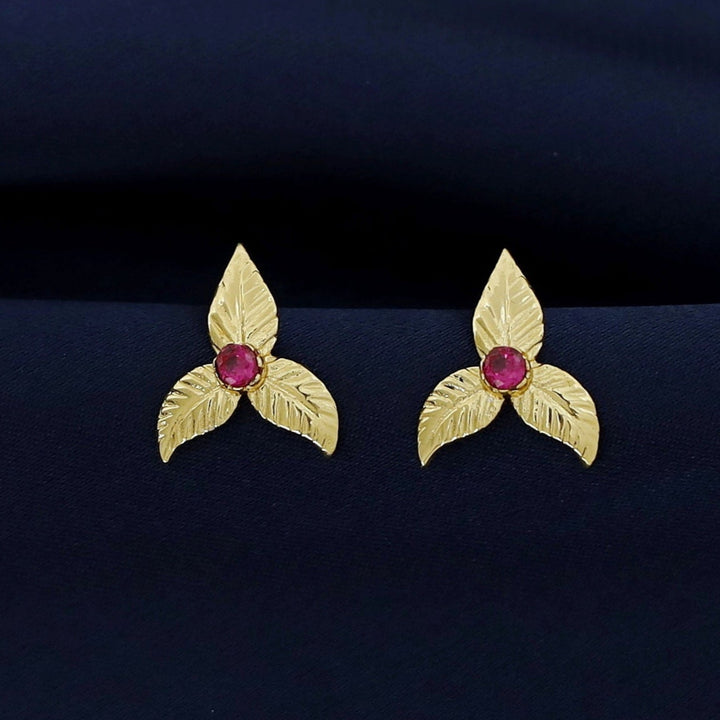 Mera Golden Floral Glossy Earring