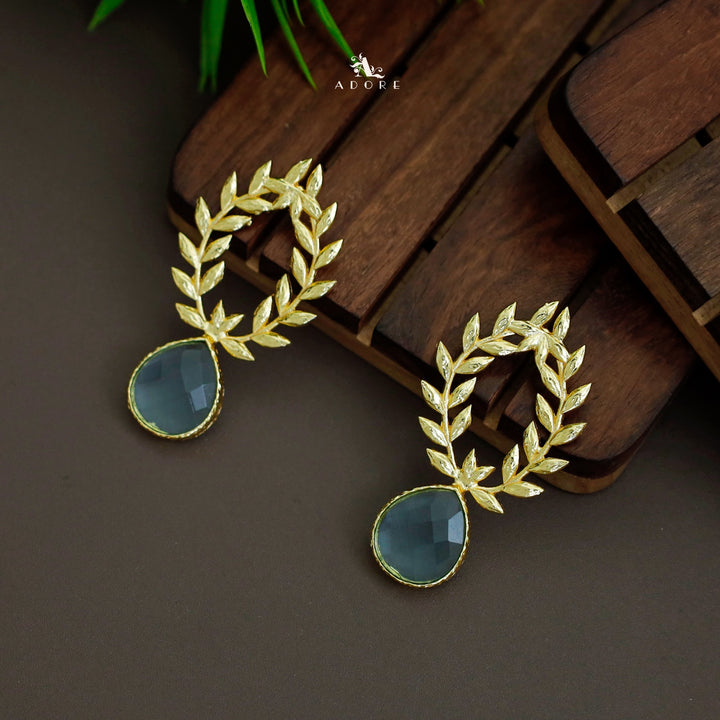 Golden Leafy Drop Earring