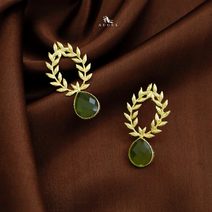 Golden Leafy Drop Earring