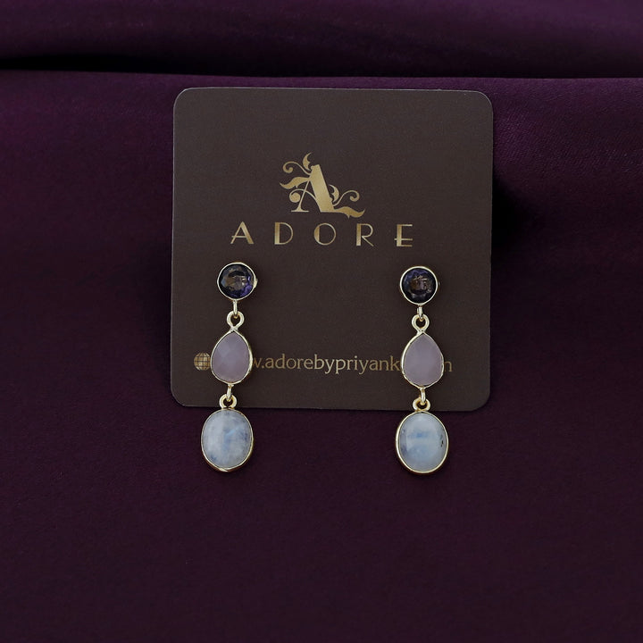 Alice Golden Circle And Drop Glossy Earring