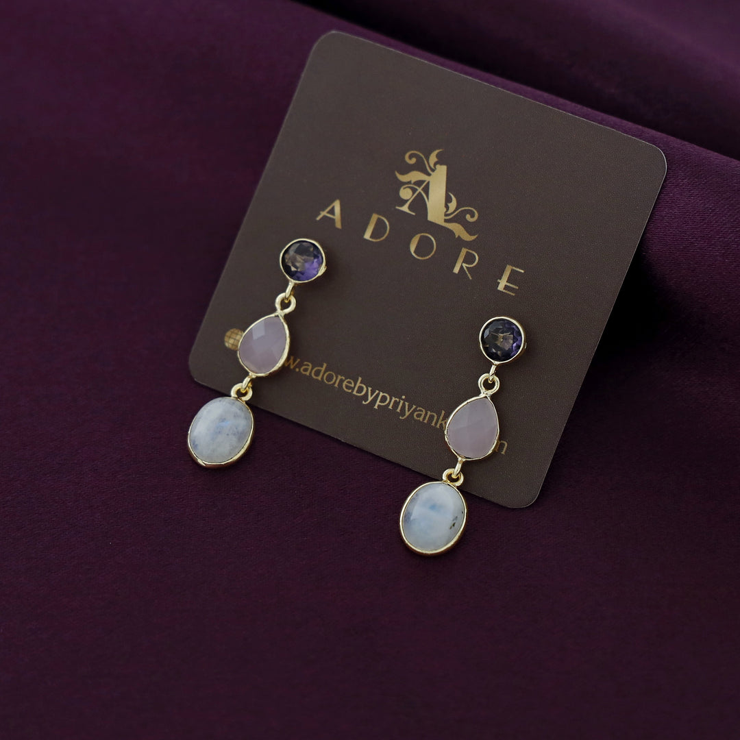 Alice Golden Circle And Drop Glossy Earring