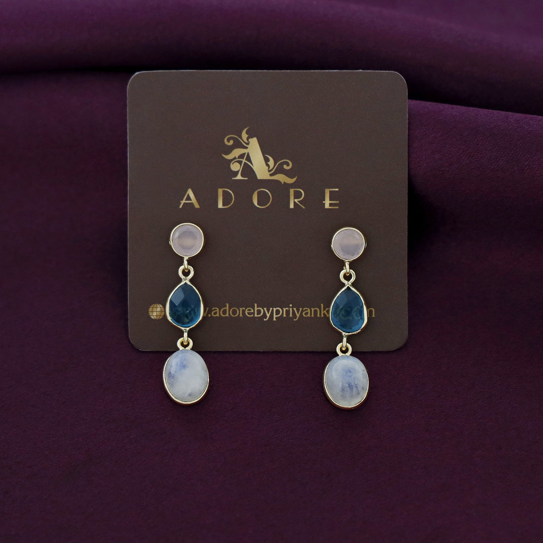 Alice Golden Circle And Drop Glossy Earring