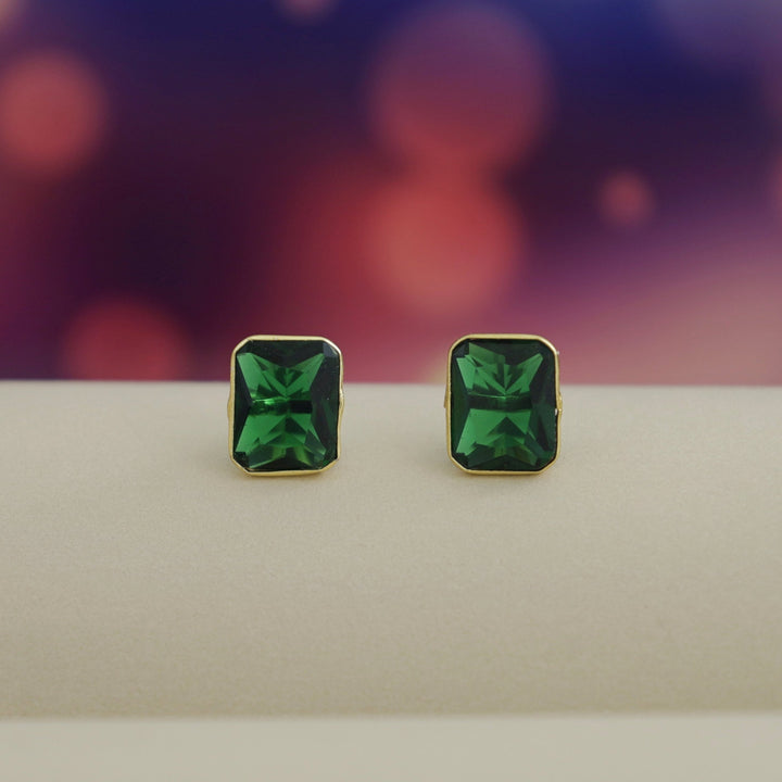 Mini Rectangle Glossy Stone Stud