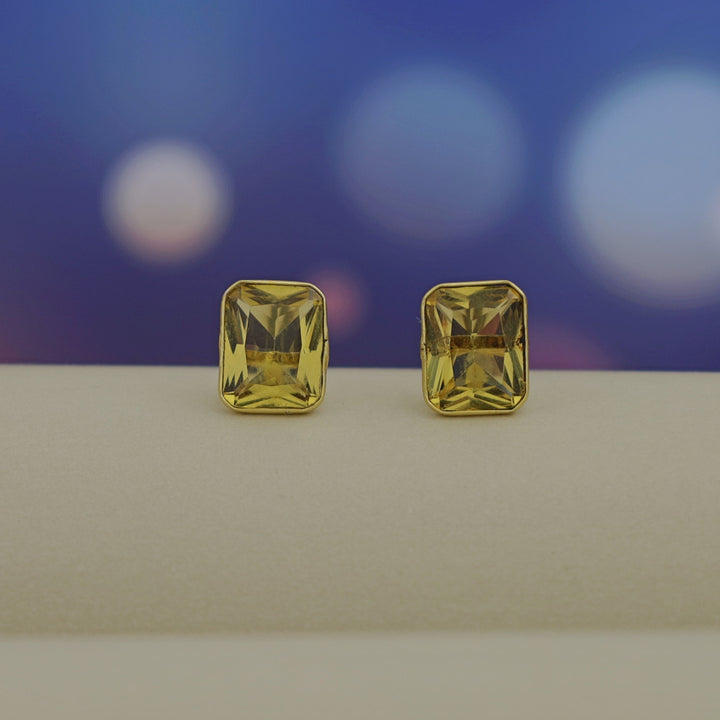 Mini Rectangle Glossy Stone Stud