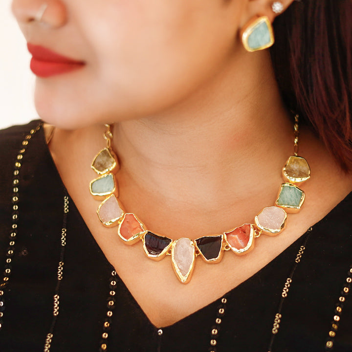 Imaya Raw Stone Neckpiece With Stud