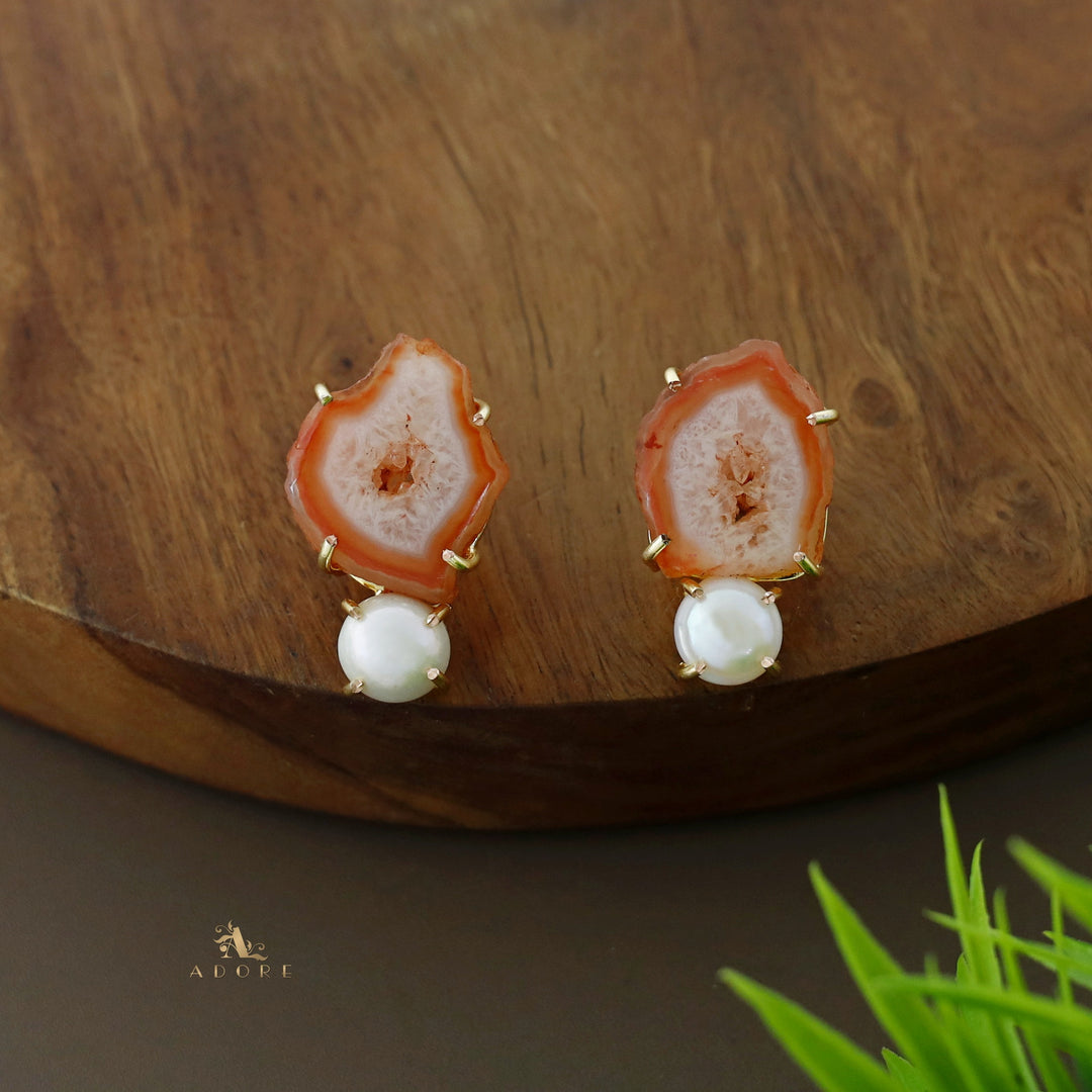 Agate Pearly Earring