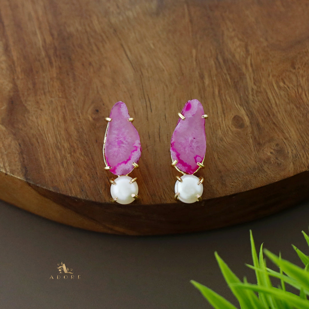 Agate Pearly Earring