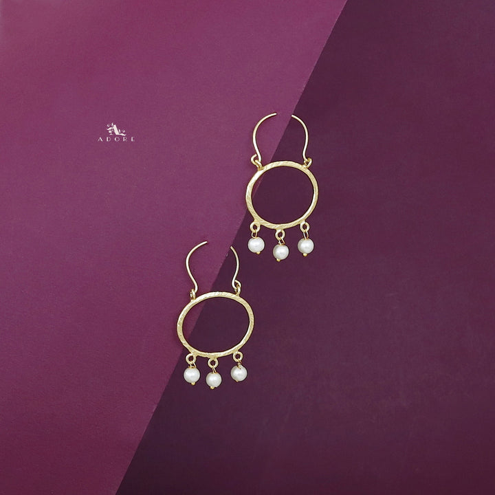 Diya Golden Tri Pearl Hoop