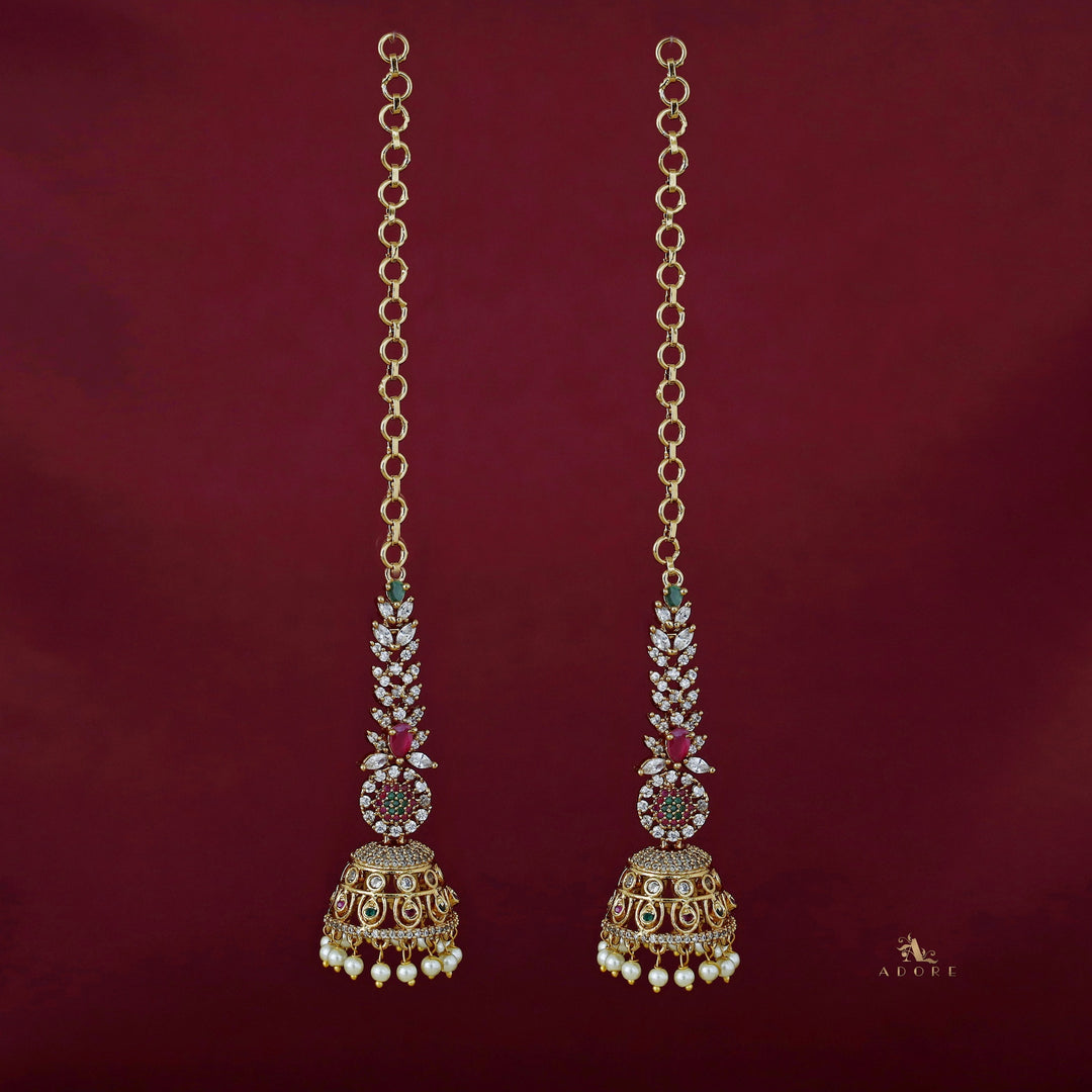 Vedika Pearl Jhumka With Ear Chain