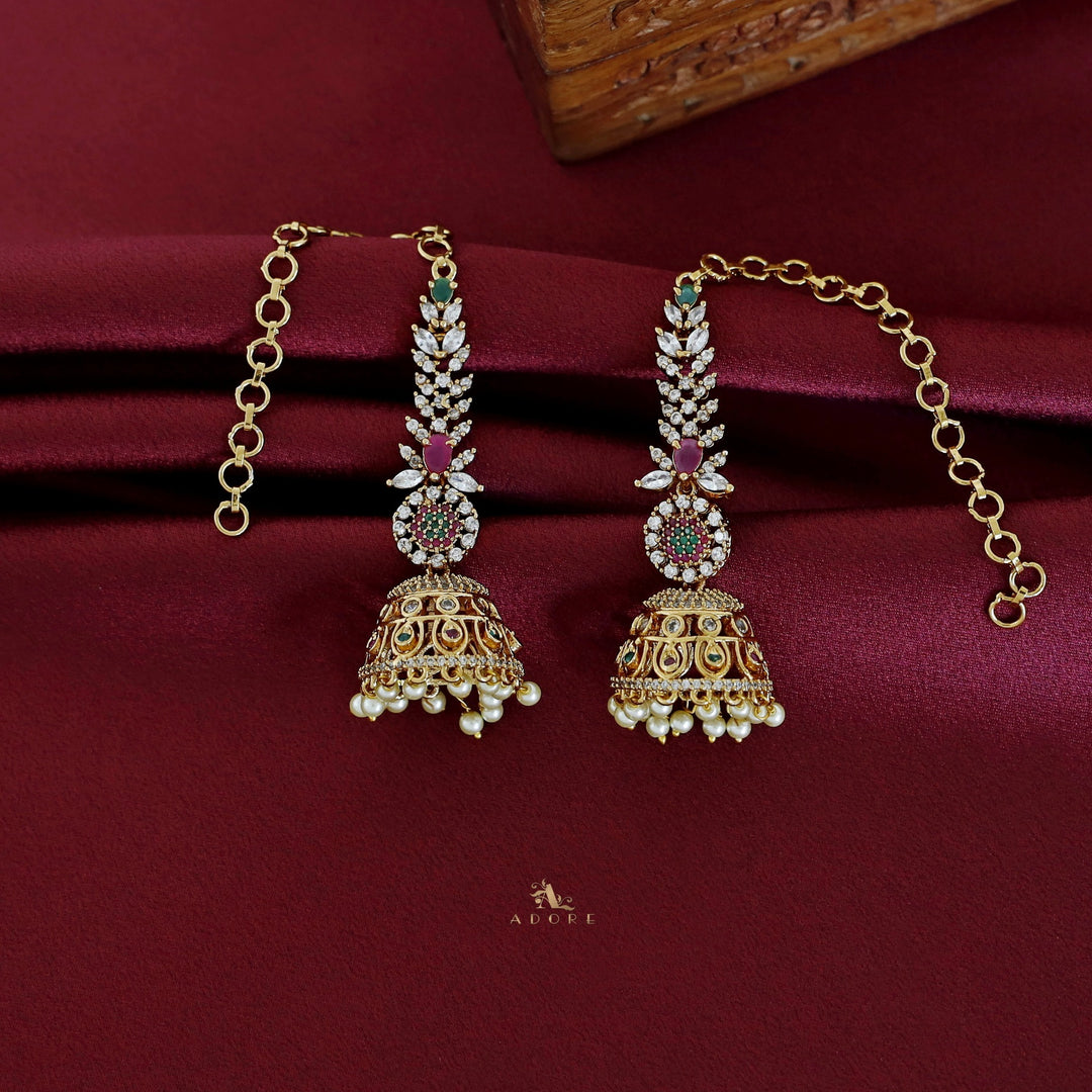 Vedika Pearl Jhumka With Ear Chain