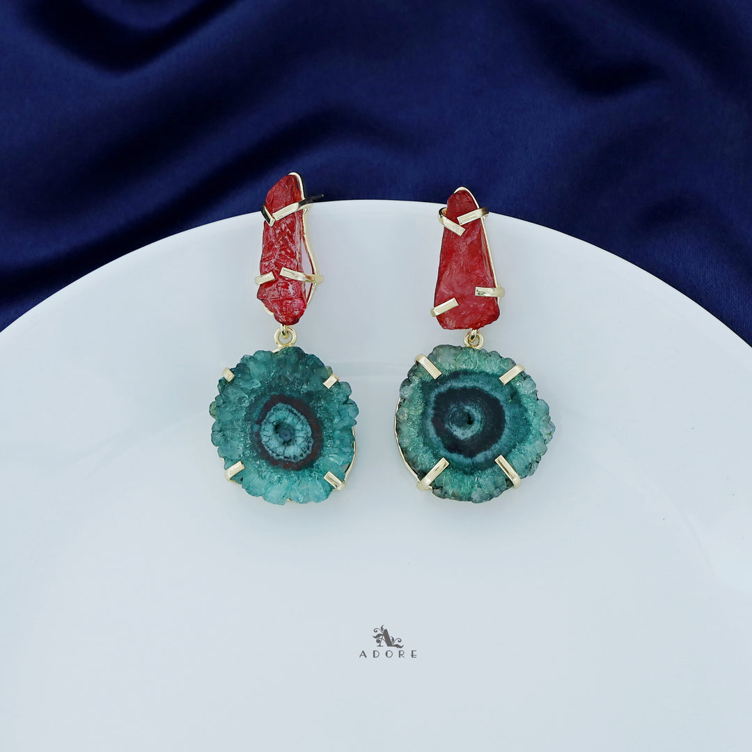 Zoro Dyed + Solar Agate Earring