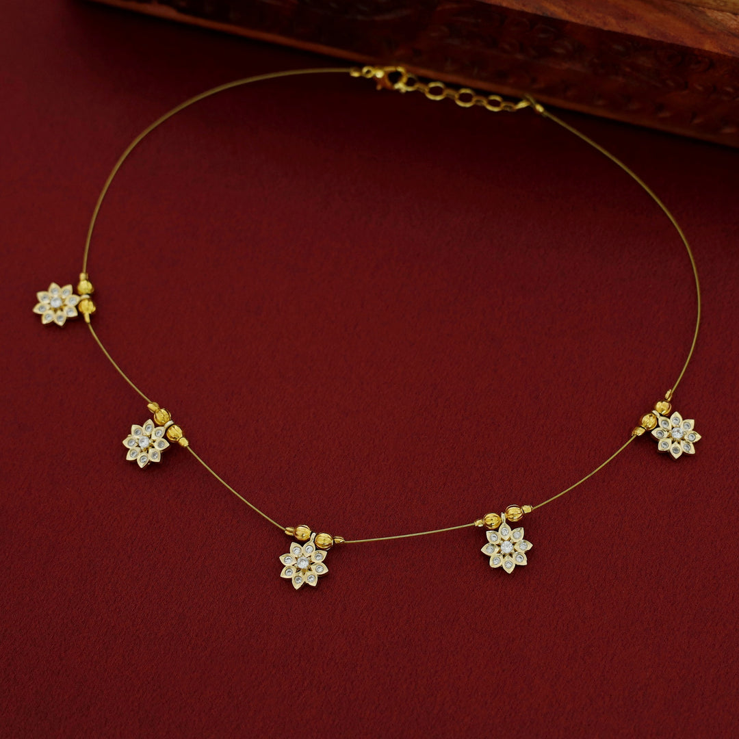 Atiksha Floral Golden String Neckpiece