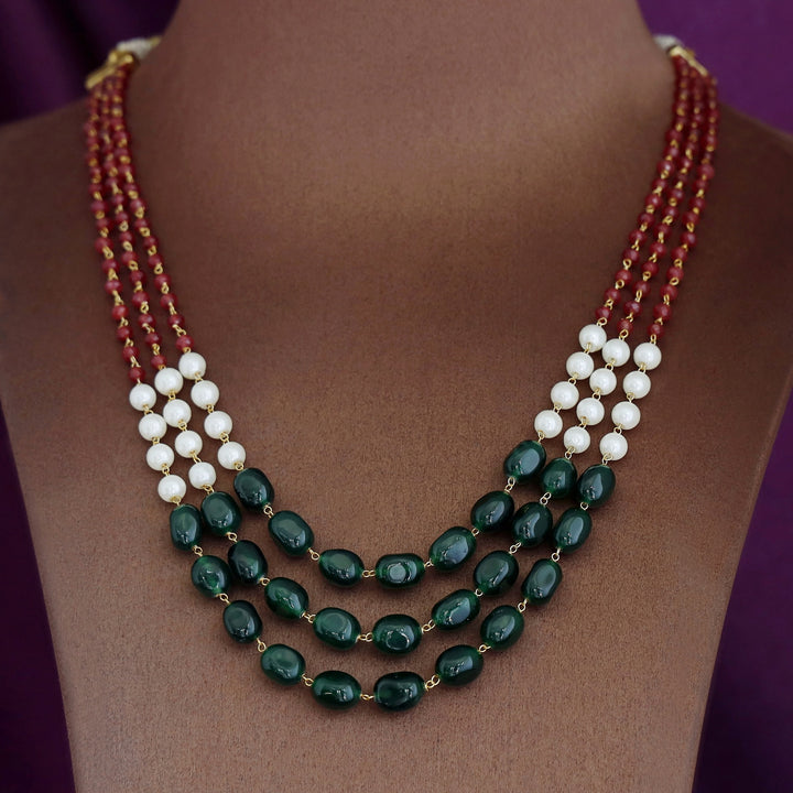 3 Layer Pearl Onyx Neckpiece