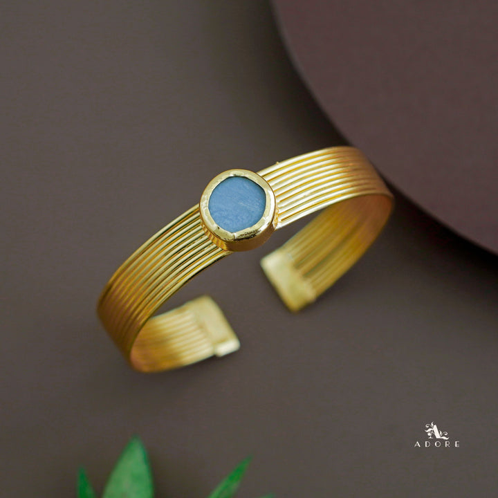 Golden Layered Raw Stone Bangle