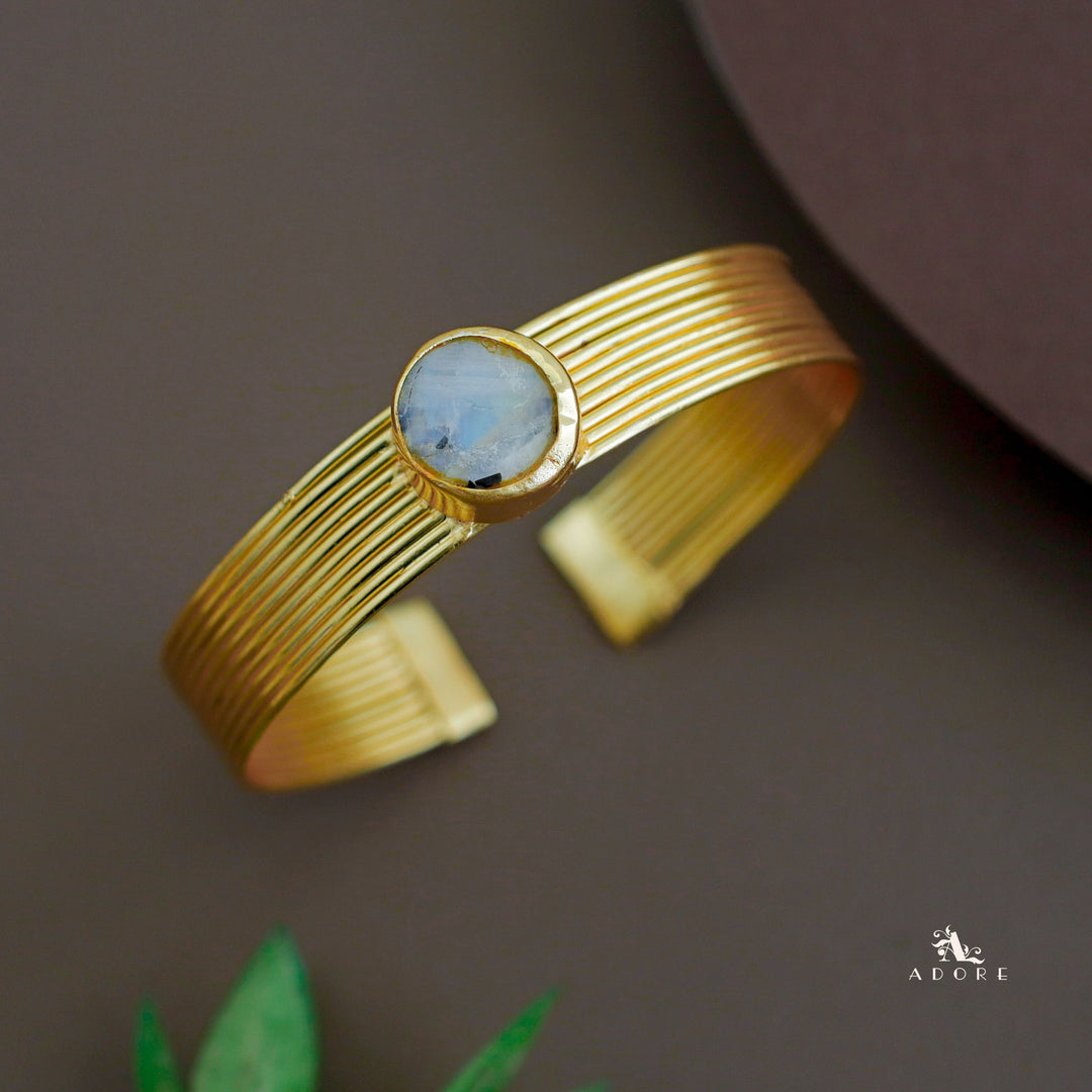 Golden Layered Raw Stone Bangle