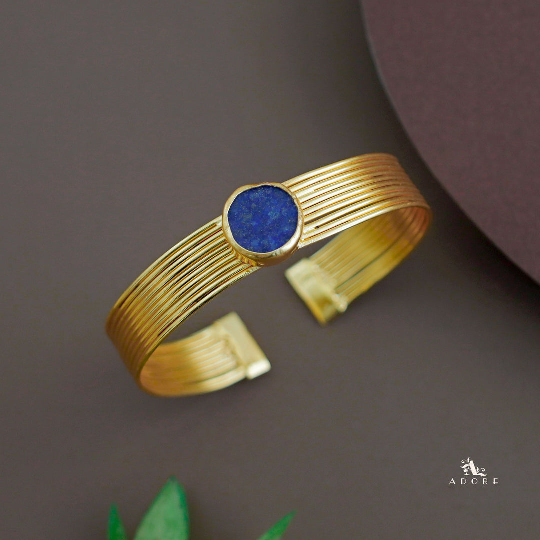 Golden Layered Raw Stone Bangle