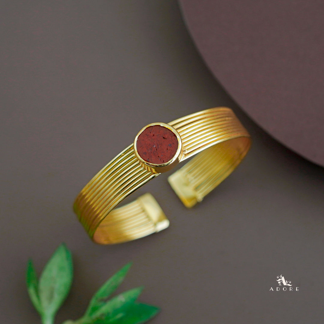 Golden Layered Raw Stone Bangle