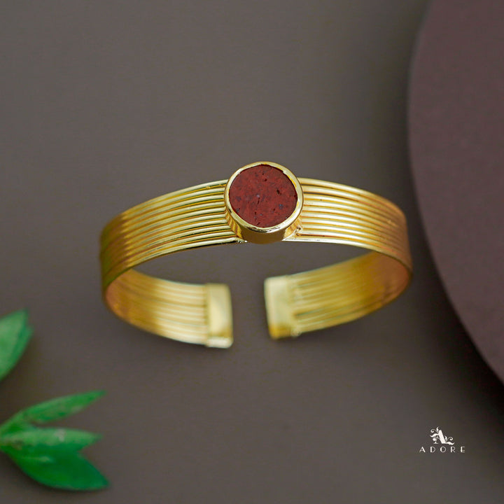 Golden Layered Raw Stone Bangle