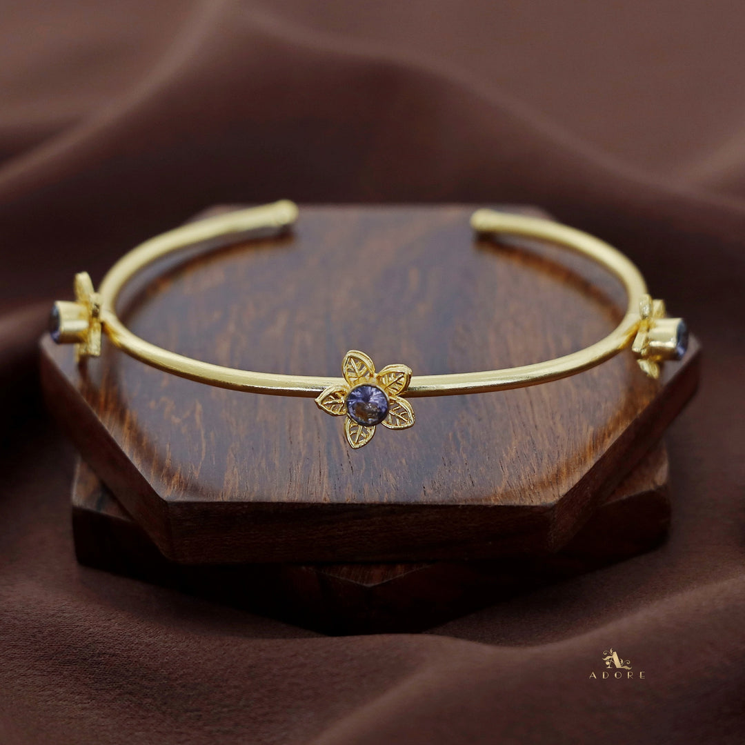 Golden Night Flower Glossy Bangle