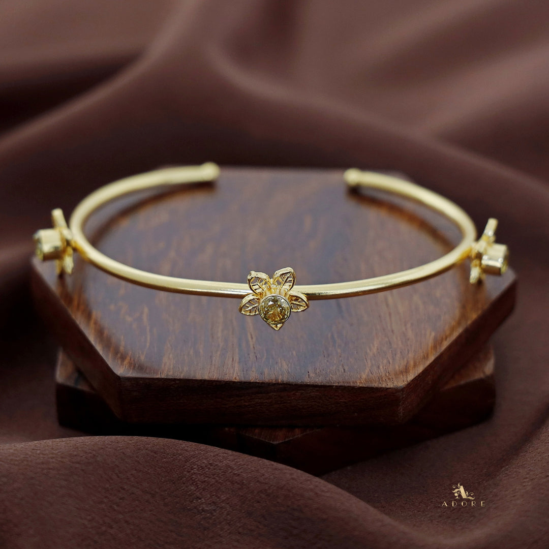 Golden Night Flower Glossy Bangle