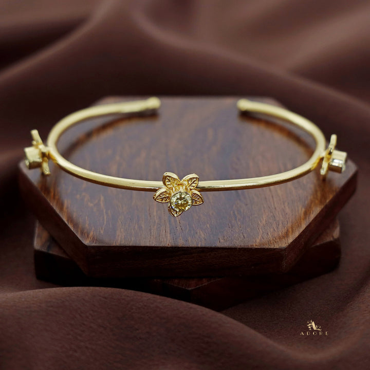 Golden Night Flower Glossy Bangle