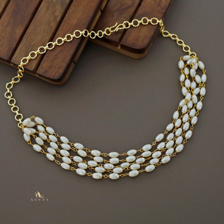 Salomi Golden 5 Layer Pearl Choker