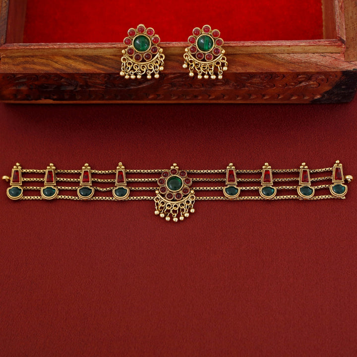 Samudra 4 Layer Parampara Choker With Earring