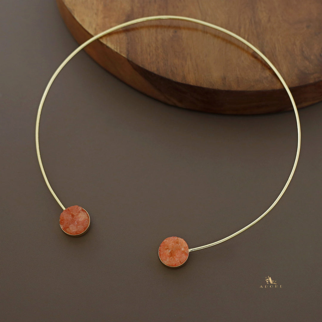 Grace Golden Druzy Stone Neck Cuff