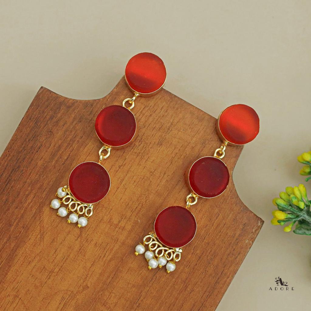 Three Step Raw Stone Earrings