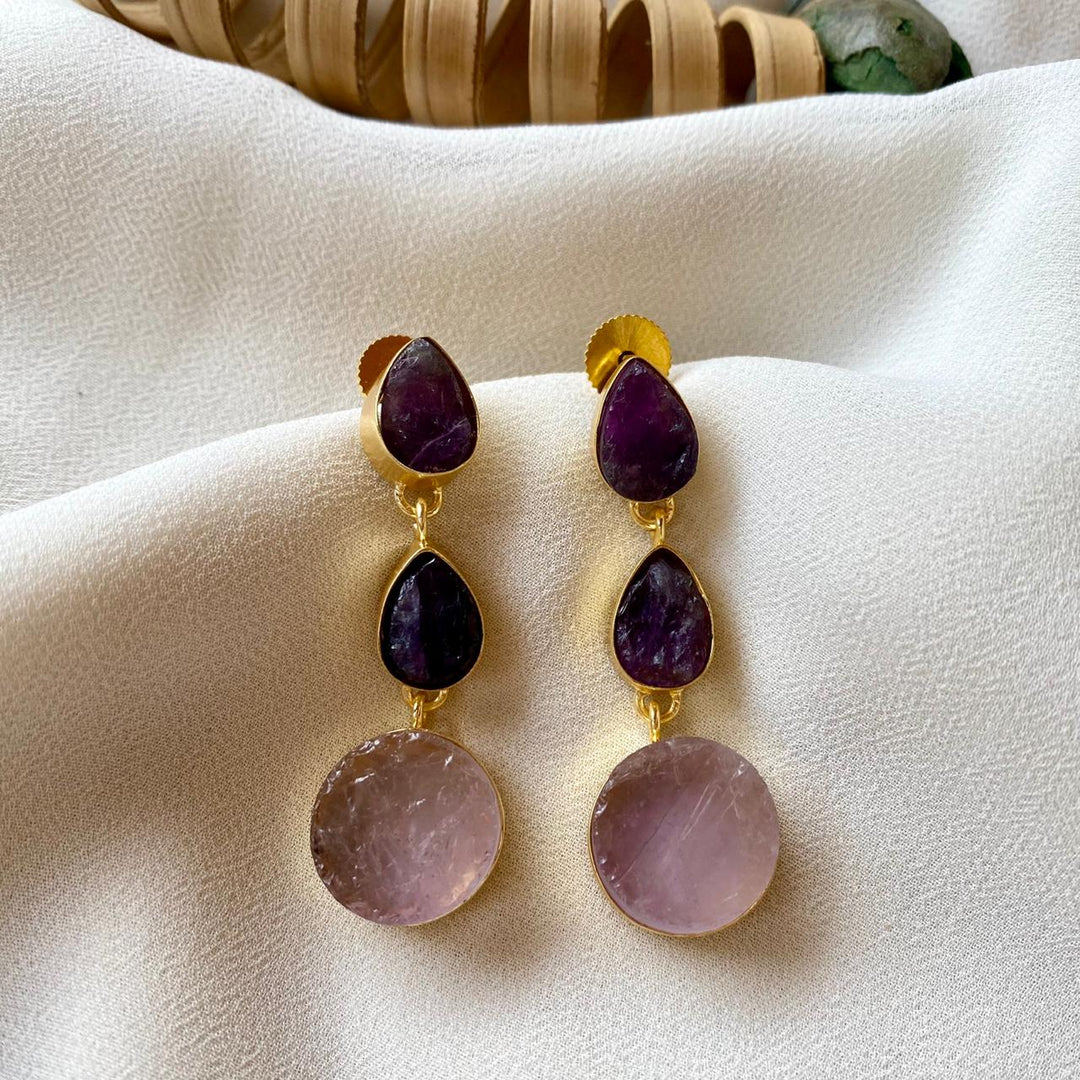 Raw Stone Jyothi + Chakra Earring