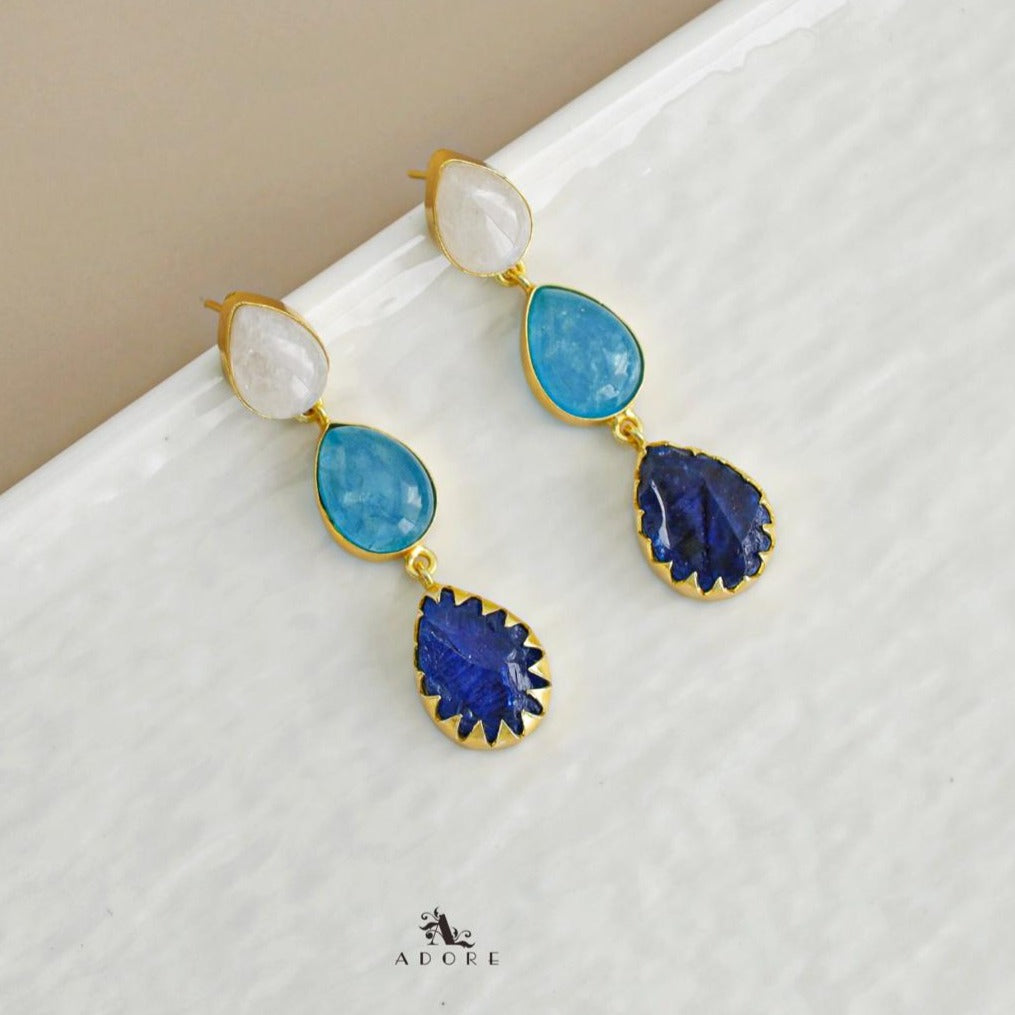 Marla Tri Drop Dyed Stone Earring