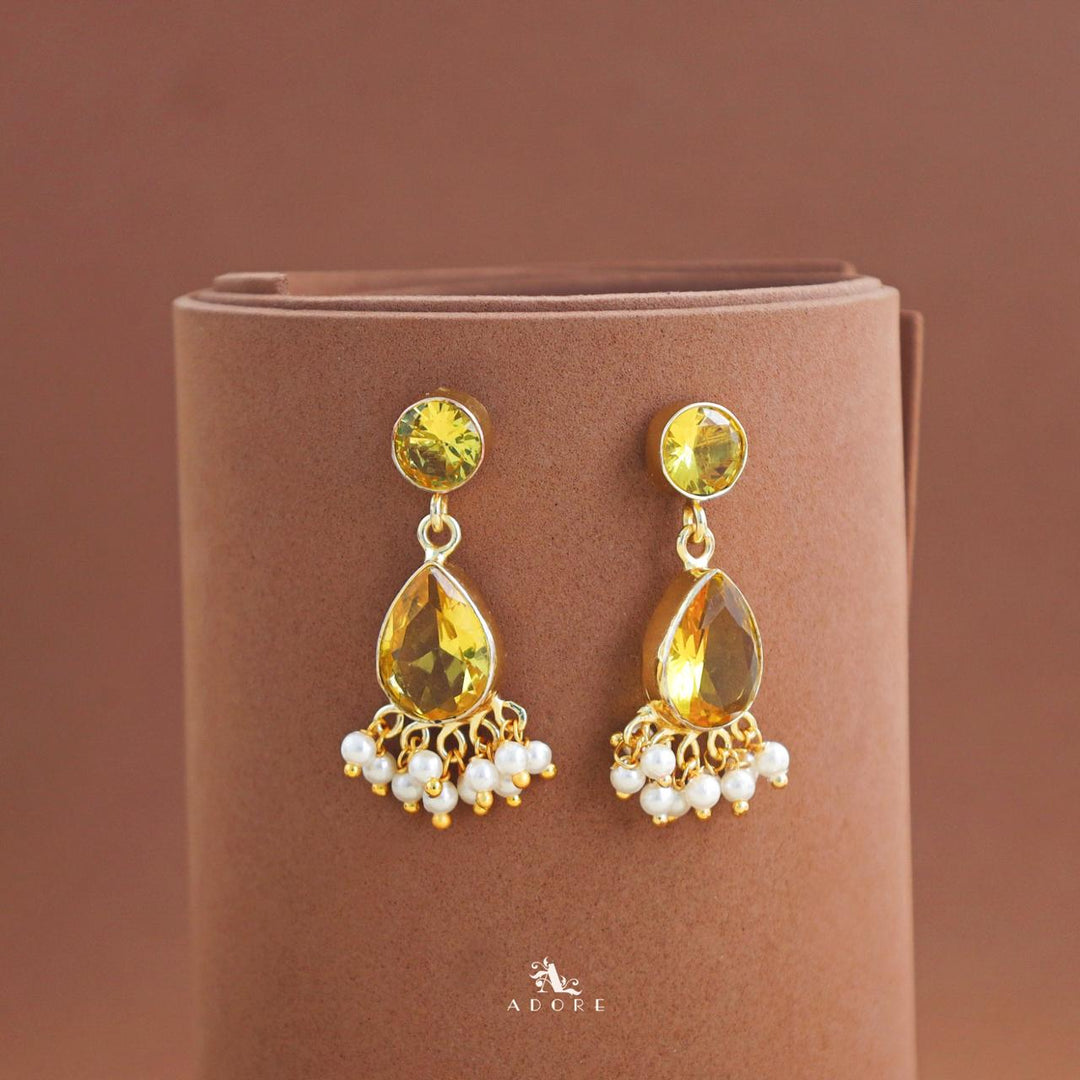 Amayra Gem Stone Rain Drop Earring