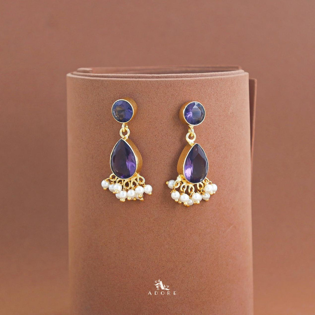 Amayra Gem Stone Rain Drop Earring