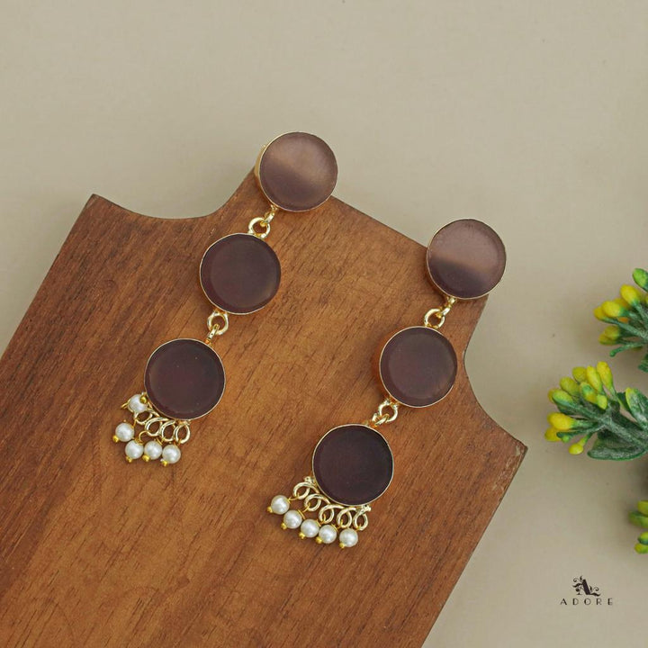 Three Step Raw Stone Earrings