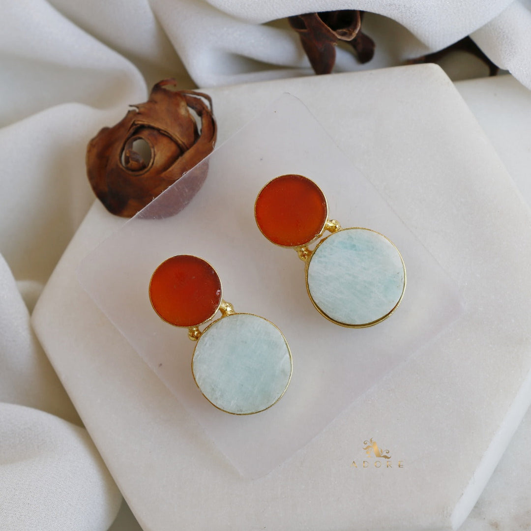 Snowman Raw Stone Earring