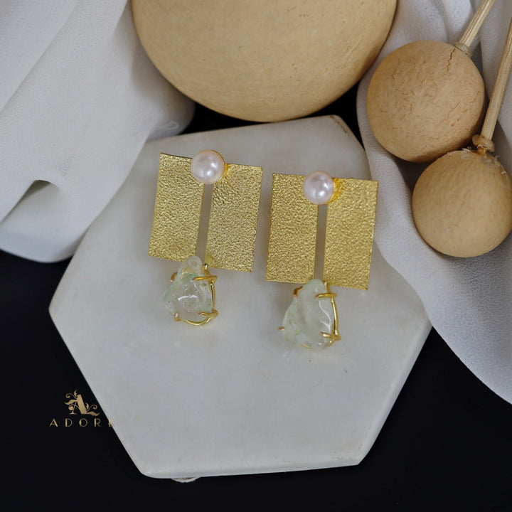 Textured Twin Rectangle Earring