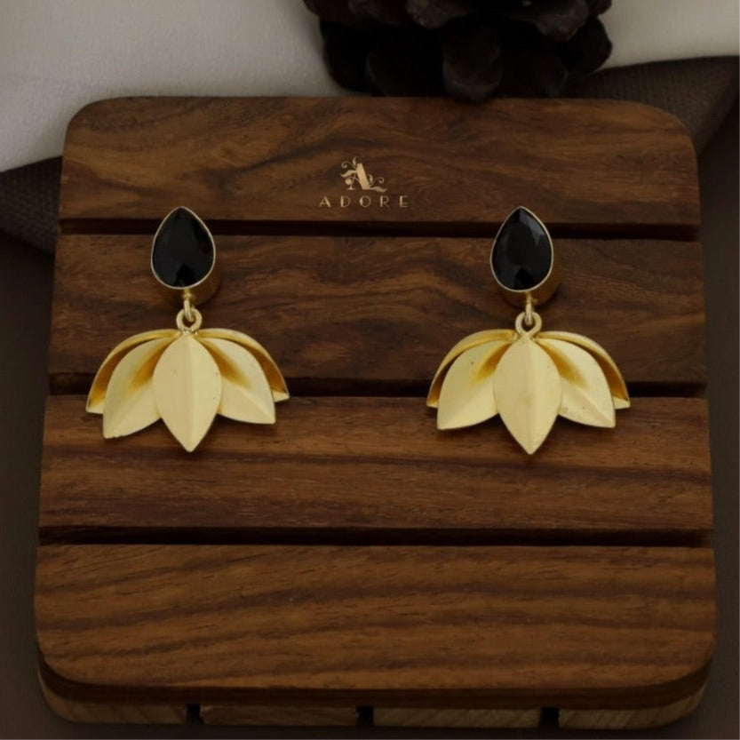 Mirah Rain Drop Glossy Leaf Earring