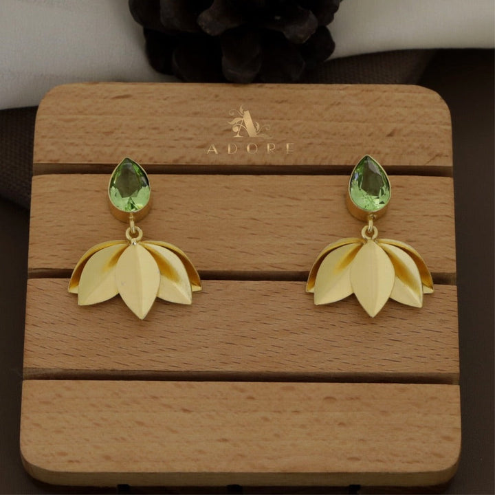 Mirah Rain Drop Glossy Leaf Earring