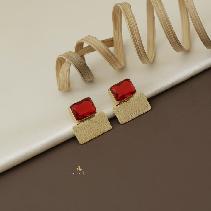 Glossy Levyl Dual Rectangle Earring