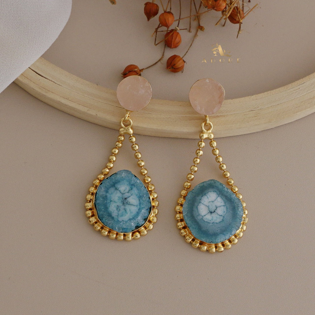 Raw Stone + Agate Swing Earring