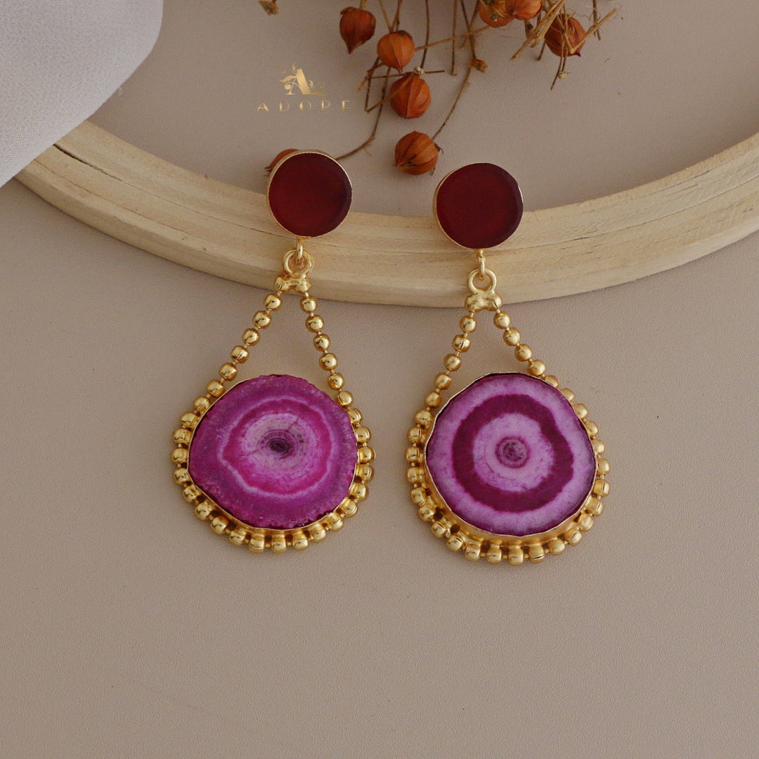 Raw Stone + Agate Swing Earring