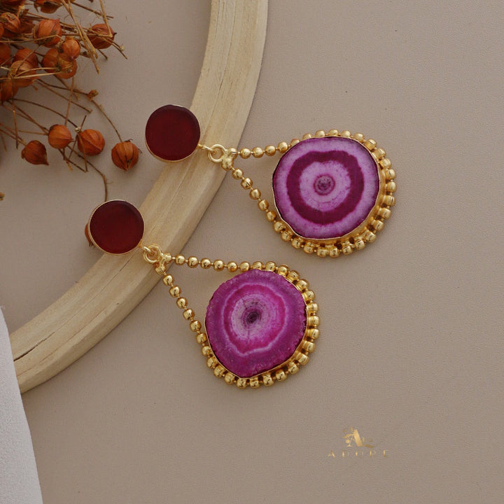 Raw Stone + Agate Swing Earring