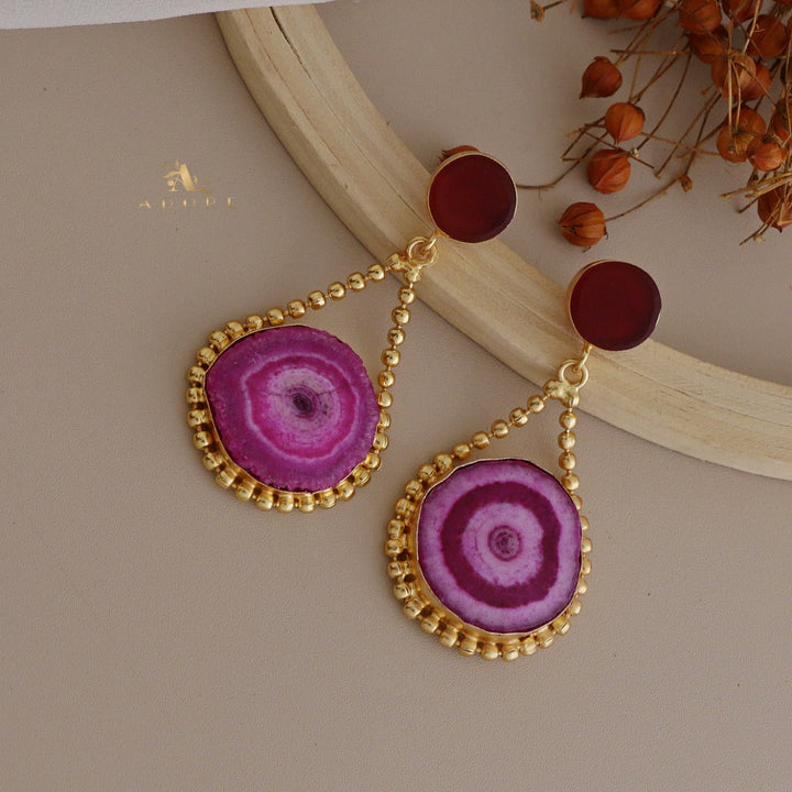 Raw Stone + Agate Swing Earring